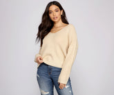 Übergroßer Pullover mit Gittermuster auf der Rückseite
